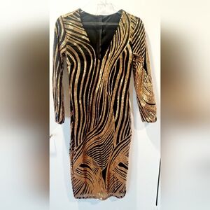 Black & Gold Party Dress